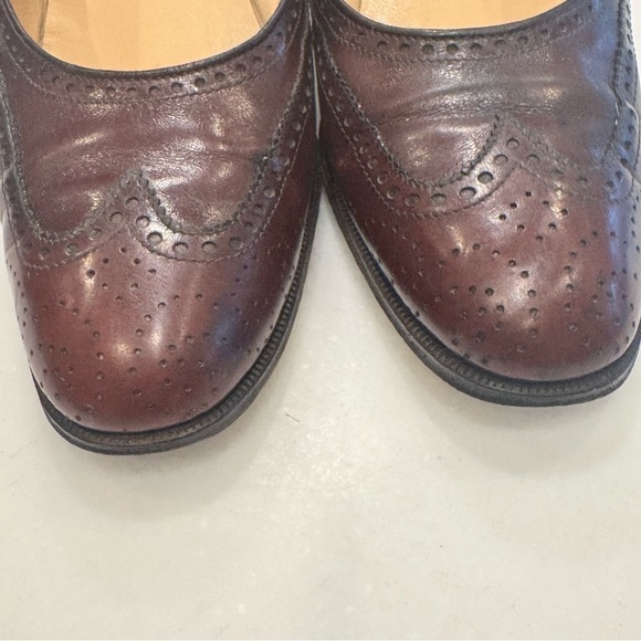 Tanino Crisci  Wingtip Heels Oxblood (Burgundy) Leather Sz 9 Handmade In Italy - Picture 12 of 13